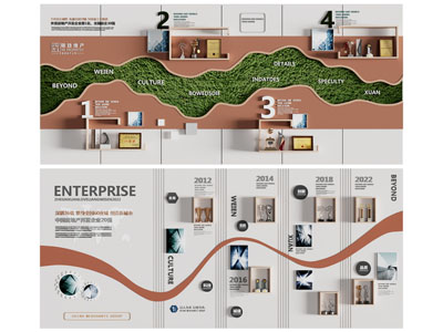 现代企业文化墙 展览展示墙3d模型 现代企业文化墙 展览展示墙