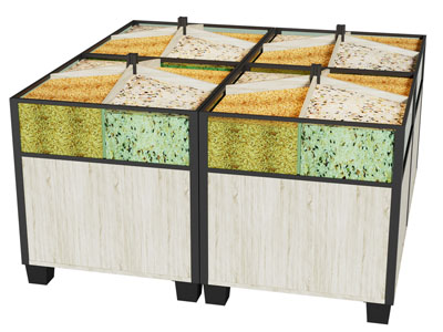 现代超市散装堆头 五谷杂粮堆头 存储货架 展台