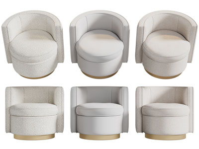 现代奶油风单人沙发