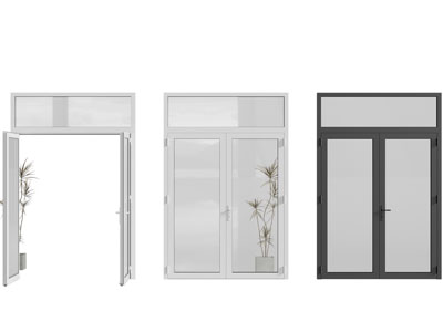 现代玻璃双开门 大门