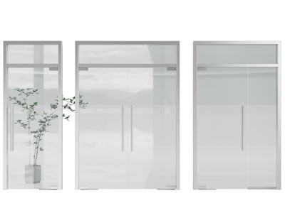现代办公玻璃平开门 双开门