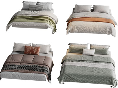 现代布艺双人床