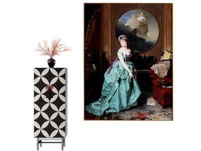 法式装饰挂画 边柜3d模型 法式装饰挂画 边柜