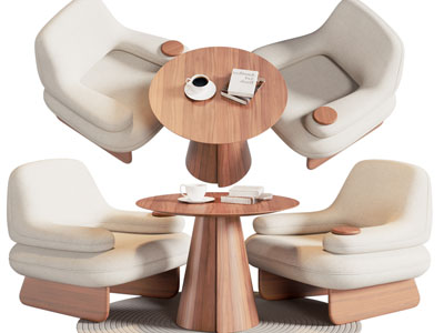 侘寂风奶油风休闲椅子 边几