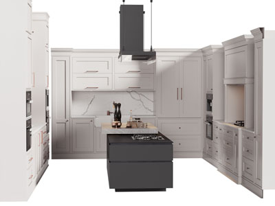 欧式整体橱柜 厨房中岛台