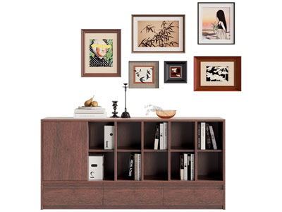 现代中古风玄关柜 边柜3d模型 现代中古风玄关柜 边柜