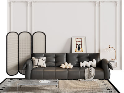 现代多人沙发3d模型 现代多人沙发