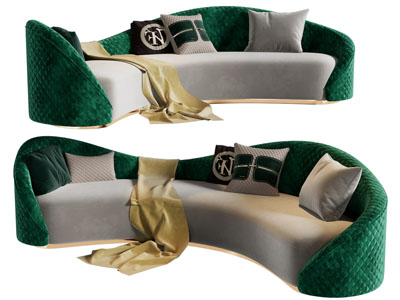 现代轻奢异形沙发