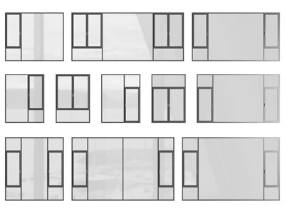现代玻璃平开窗户