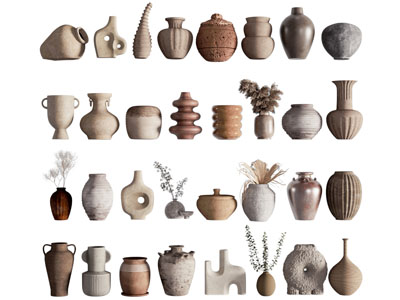 现代陶艺器皿 摆件组合