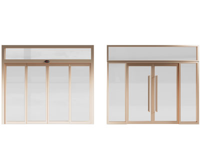 现代轻奢玻璃双开门 感应门 大门