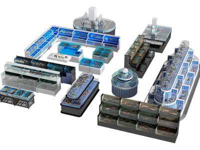 现代海鲜池 展柜 展台