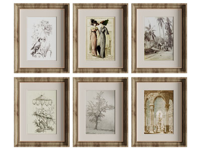 美式装饰挂画3d模型 美式装饰挂画