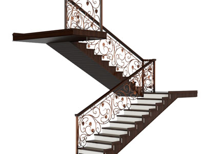 欧式雕花扶手旋转楼梯3d模型 欧式雕花扶手旋转楼梯