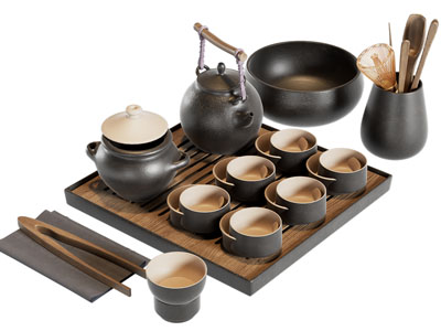 新中式茶壶 茶杯 茶盘 茶具杯子3d模型 新中式茶壶 茶杯 茶盘 茶具杯子