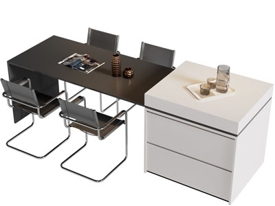 现代吧台餐桌椅组合3d模型 现代吧台餐桌椅组合