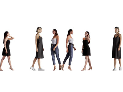 现代走路的女人 多人3d模型 现代走路的女人 多人