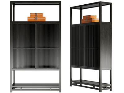 新中式边柜3d模型 新中式边柜