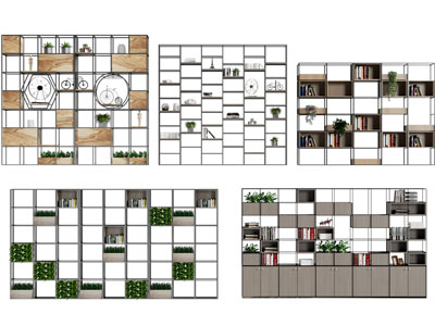 现代开放式花架 装饰柜