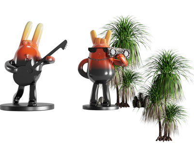 现代饰品 雕塑摆件组合3d模型 现代饰品 雕塑摆件组合