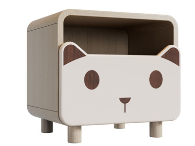现代卡通猫床头柜