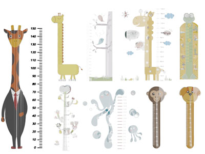 现代儿童身高表 墙饰