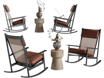 新中式摇椅 躺椅 休闲椅子