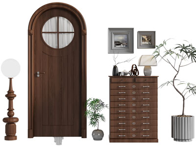 法式中古风房门 玄关鞋柜