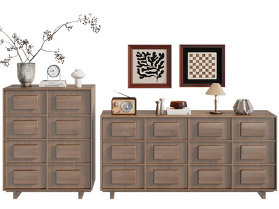 侘寂风中古风玄关柜 边柜 斗柜3d模型 侘寂风中古风玄关柜 边柜 斗柜