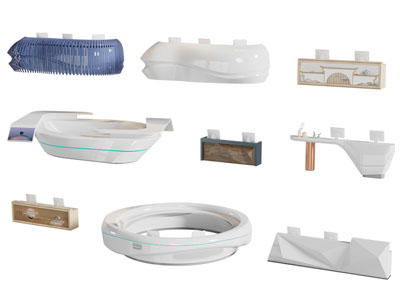 现代前台接待台3d模型 现代前台接待台