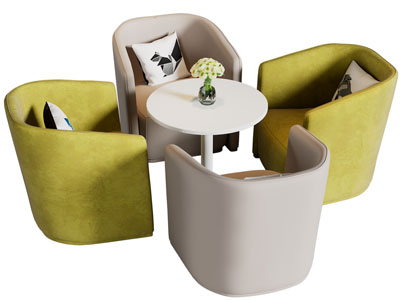 现代休闲餐桌椅组合3d模型 现代休闲餐桌椅组合