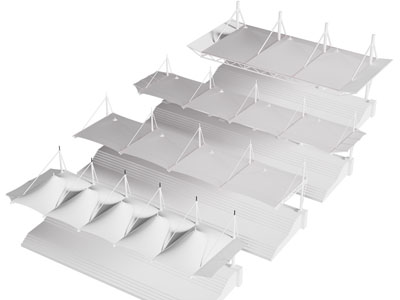 现代观众台 场馆看台 异形张拉膜看台