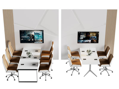 现代会议桌椅组合3d模型 现代会议桌椅组合