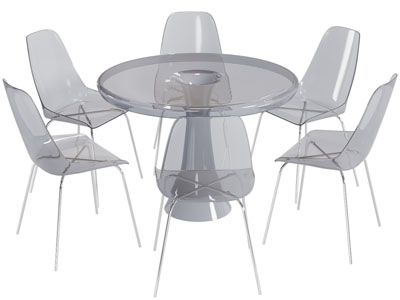 现代亚克力透明休闲桌椅组合3d模型 现代亚克力透明休闲桌椅组合