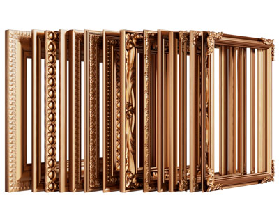 欧式雕花边框 画框3d模型 欧式雕花边框 画框