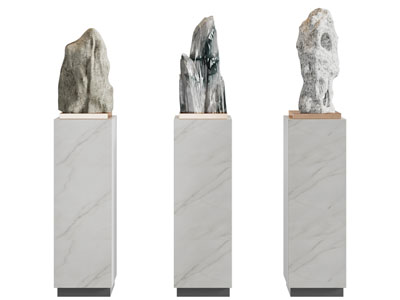 新中式假山摆件组合3d模型 新中式假山摆件组合