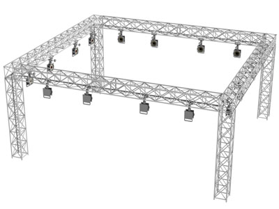 现代舞台钢架 舞台灯 桁架 动态捕捉设备3d模型 现代舞台钢架 舞台灯 桁架 动态捕捉设备