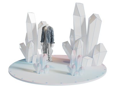 现代水晶石美陈3d模型 现代水晶石美陈