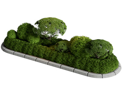 现代花坛灌木丛 灌木球 花台3d模型 现代花坛灌木丛 灌木球 花台