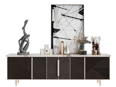 现代电视柜 摆件组合