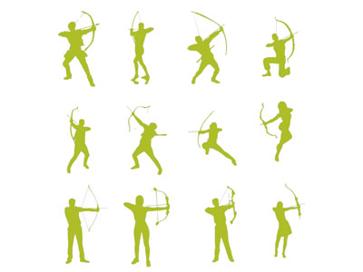 现代射箭剪影 墙饰 墙贴3d模型 现代射箭剪影 墙饰 墙贴