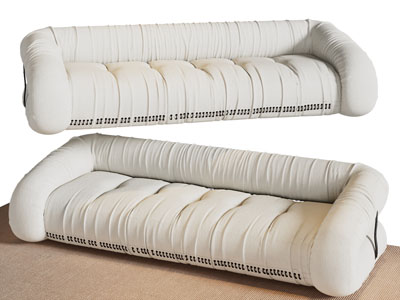 现代奶油风多人沙发3d模型 现代奶油风多人沙发