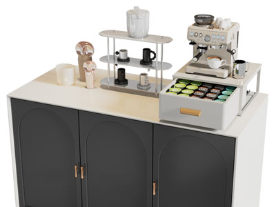 现代咖啡机 抽屉置物架 咖啡杯 厨房摆件3d模型 现代咖啡机 抽屉置物架 咖啡杯 厨房摆件