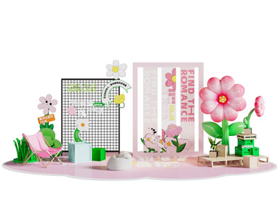 现代卡通场景文件 美陈3d模型 现代卡通场景文件 美陈