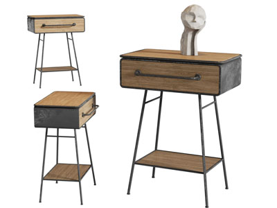 现代中古风床头柜