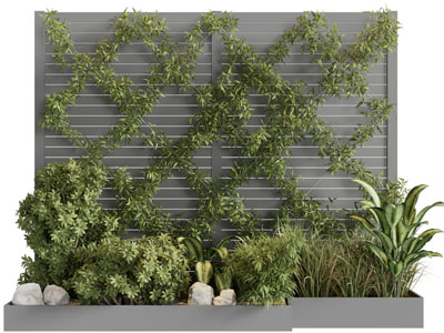 现代植物墙 花坛盆景盆栽植物3d模型 现代植物墙 花坛盆景盆栽植物