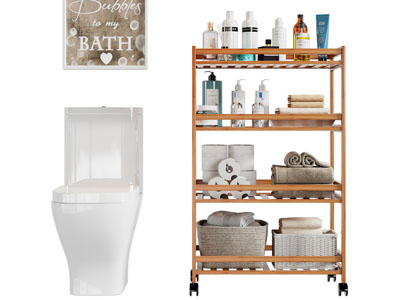 现代可移动卫浴柜架 马桶