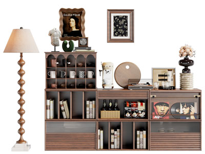 法式中古风玄关柜 边柜3d模型 法式中古风玄关柜 边柜