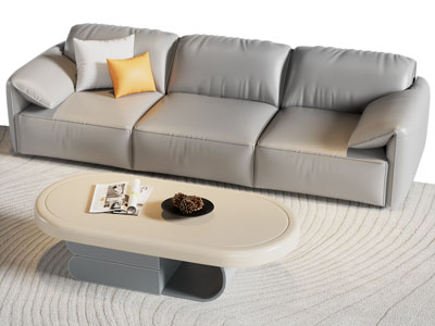 现代多人沙发 茶几组合3d模型 现代多人沙发 茶几组合