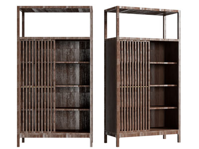 新中式中古风玄关柜 边柜3d模型 新中式中古风玄关柜 边柜